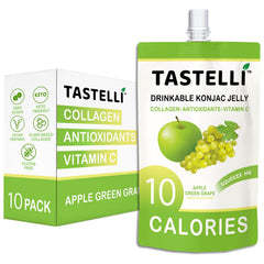 Tastelli Konjac Jelly Apple Green Grape pouch for a low-calorie on-the-go snack