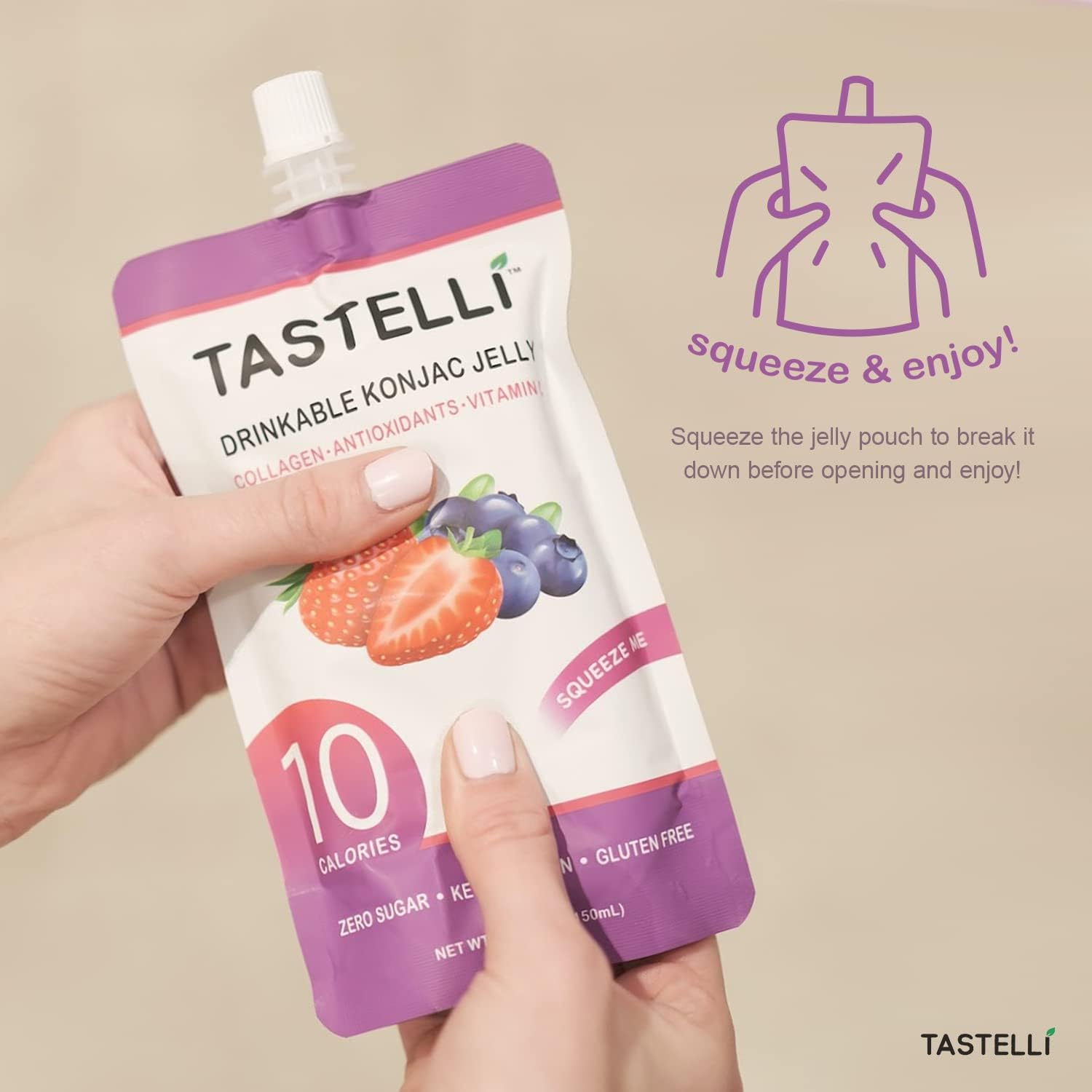 Tastelli Konjac Jelly Fruity Flavors ideal after meals.
