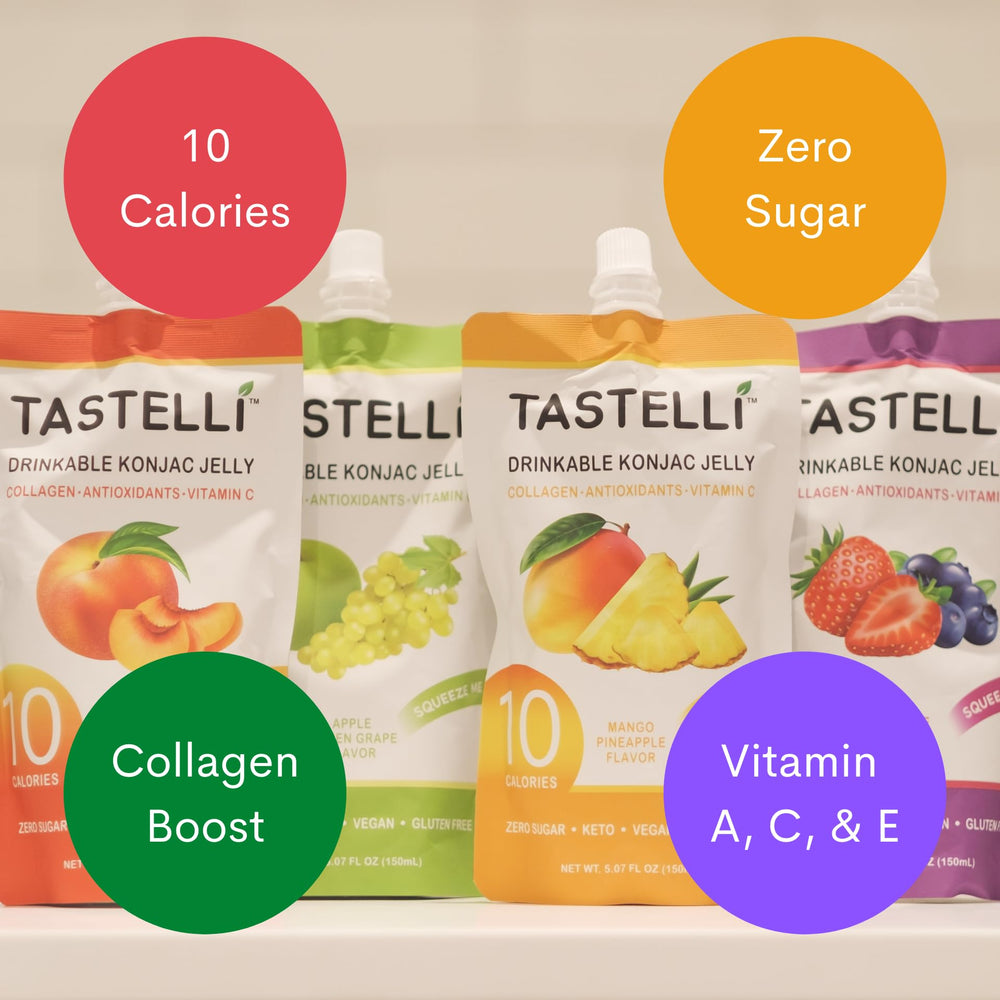 Tastelli Konjac Jelly Travel-Friendly Squeeze Pouch.