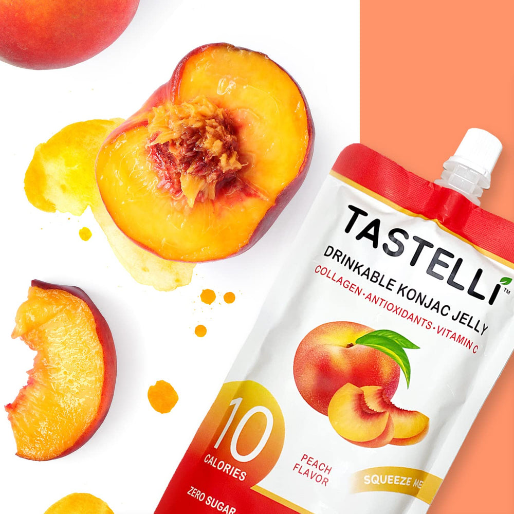 Tastelli konjac jelly with vitamin C infusion and peach taste for skin-support ideas