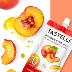 Tastelli konjac jelly with vitamin C infusion and peach taste for skin-support ideas