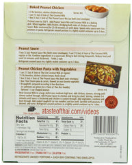 Taste of Thai peanut sauce served with noodles and vegetables for a flavorful dish.
