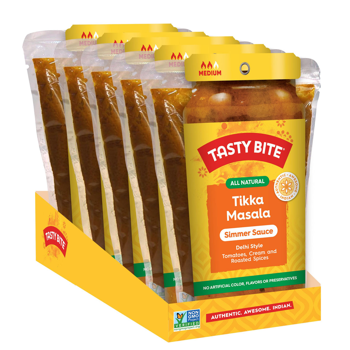Tasty Bite Delhi Style Tikka Masala sauce pouch ready for fast, flavorful weeknight meals.