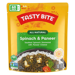 Tasty Bite Kashmir Spinach Paneer bowl—ready-to-eat convenience with vibrant greens and creamy paneer.