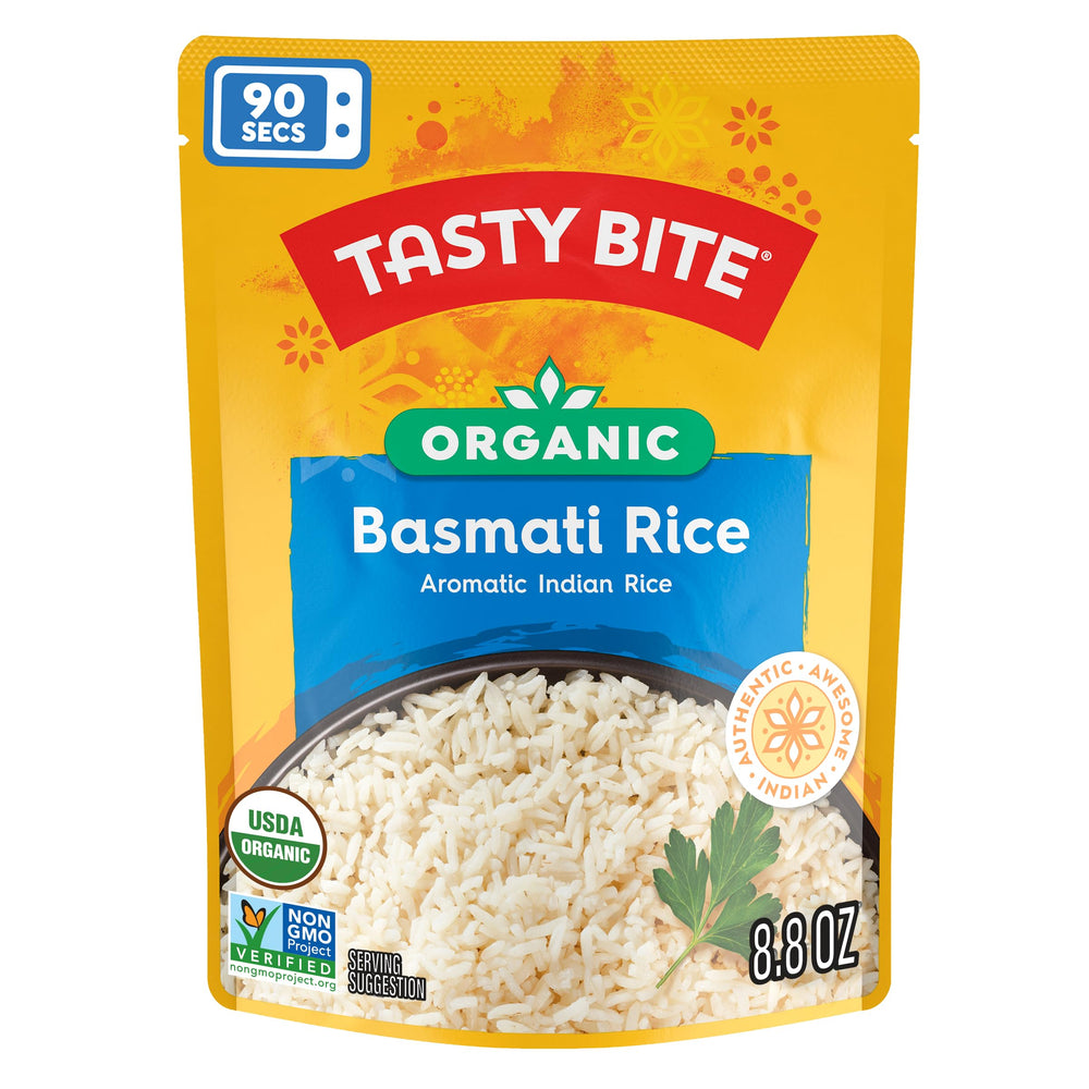 TASTY BITE rice served with curry, a versatile side dish