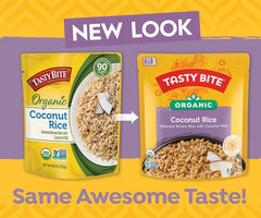 TASTY BITE Organic Coconut Rice Indian flavor aroma enhances meals.