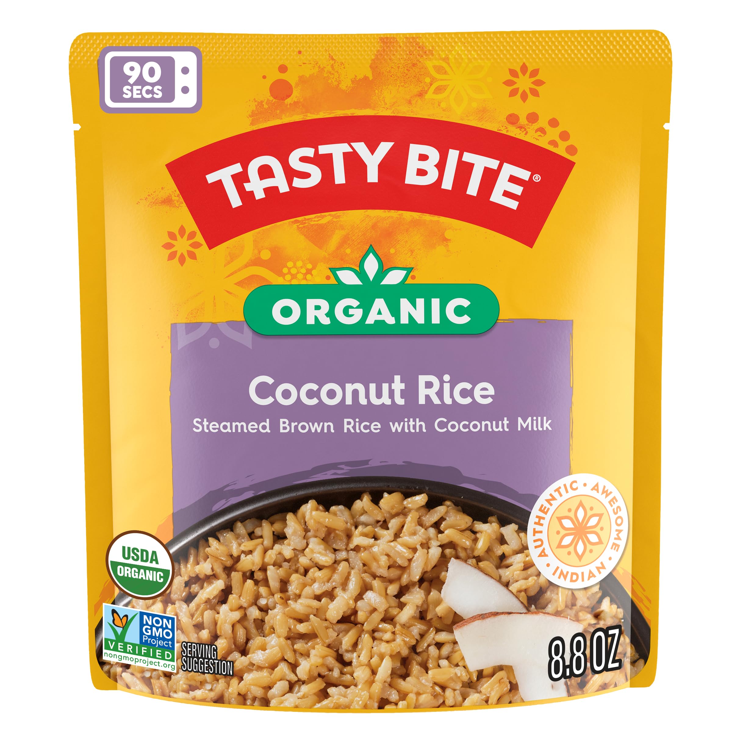 TASTY BITE Organic Coconut Rice vegan gluten-free side option.