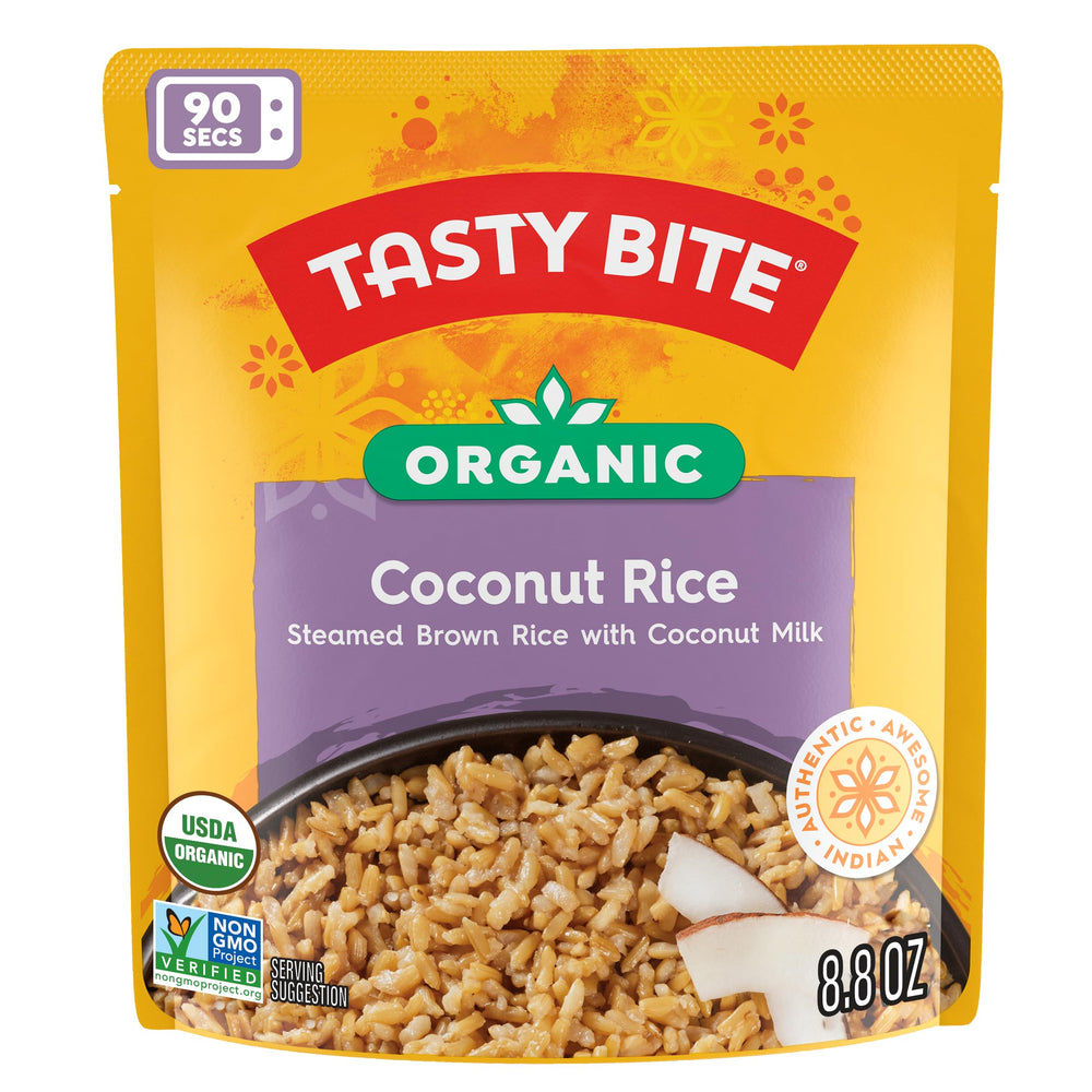 TASTY BITE Organic Coconut Rice vegan gluten-free side option.