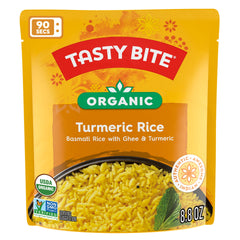Tasty Bite Organic Turmeric Rice microwave-ready pouch for quick, comforting meals.