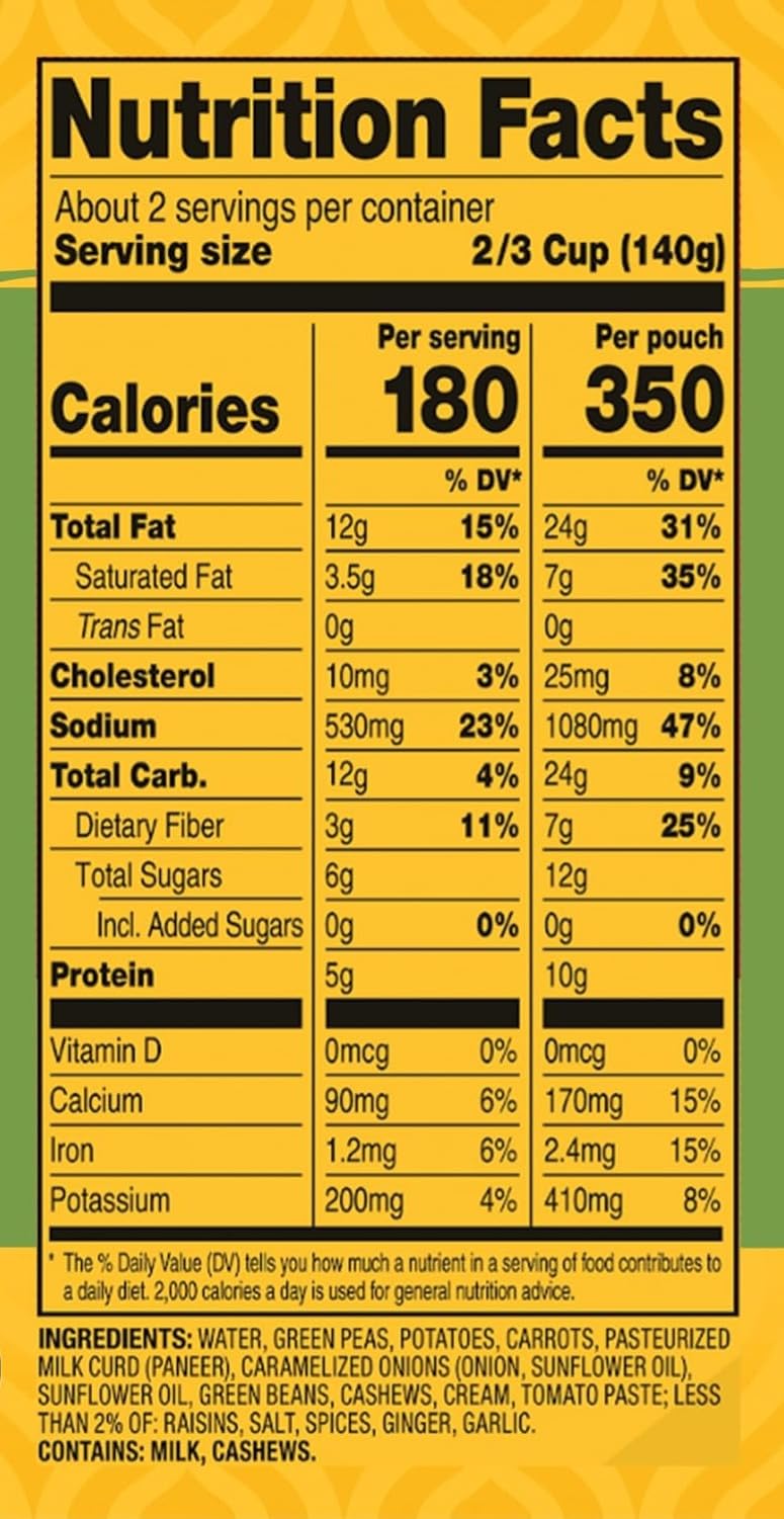 Tasty Bite vegetable-medley-cashews-raisins provides a colorful, textural side for meals