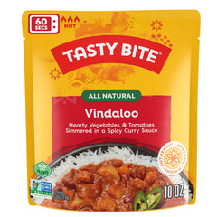 Tasty Bite Vindaloo rich tomato sauce highlights bold sweet-sour flavor