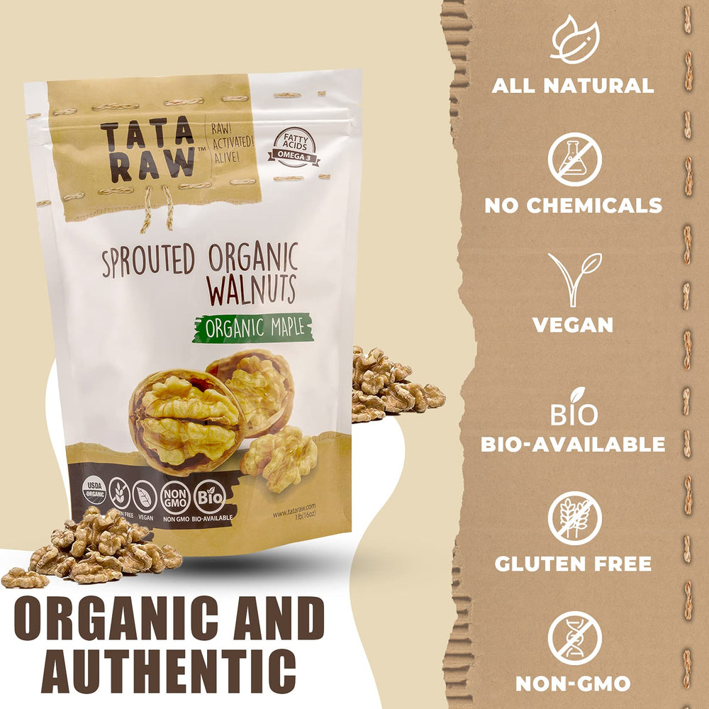 TATA RAW omega-3 rich walnuts: natural snack option with brain-friendly fats.
