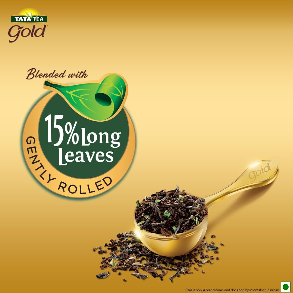 Tata Tea Gold 1000g gently rolled leaves for a smooth brew.