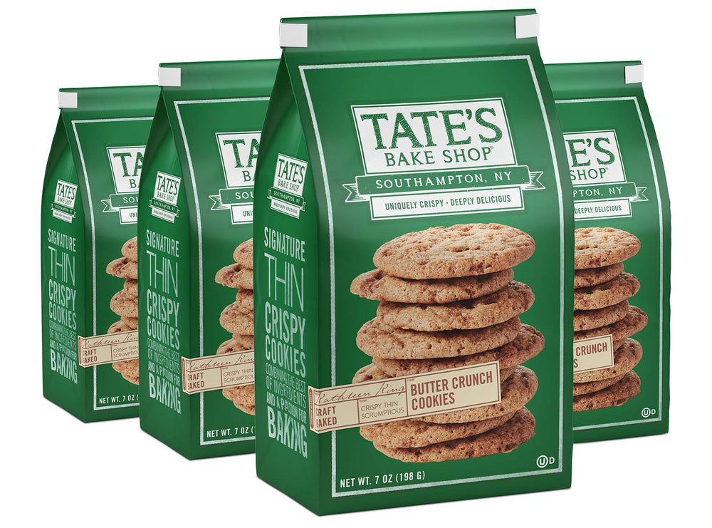 Tate's Bake Shop Butter Crunch Cookies 7oz pack with resealable bag