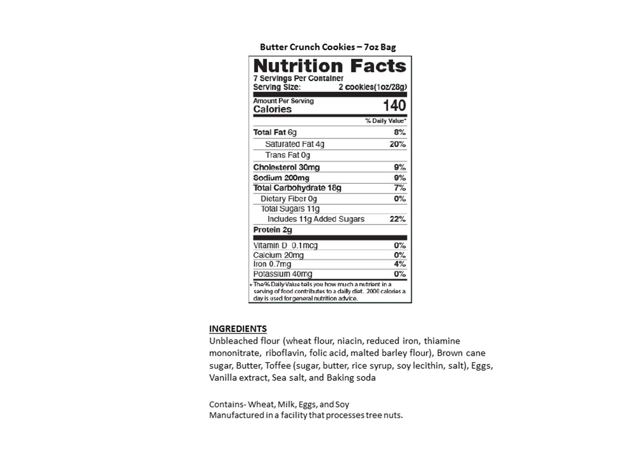 Tate's Butter Crunch Cookies closeup shows buttery toffee and crisp texture