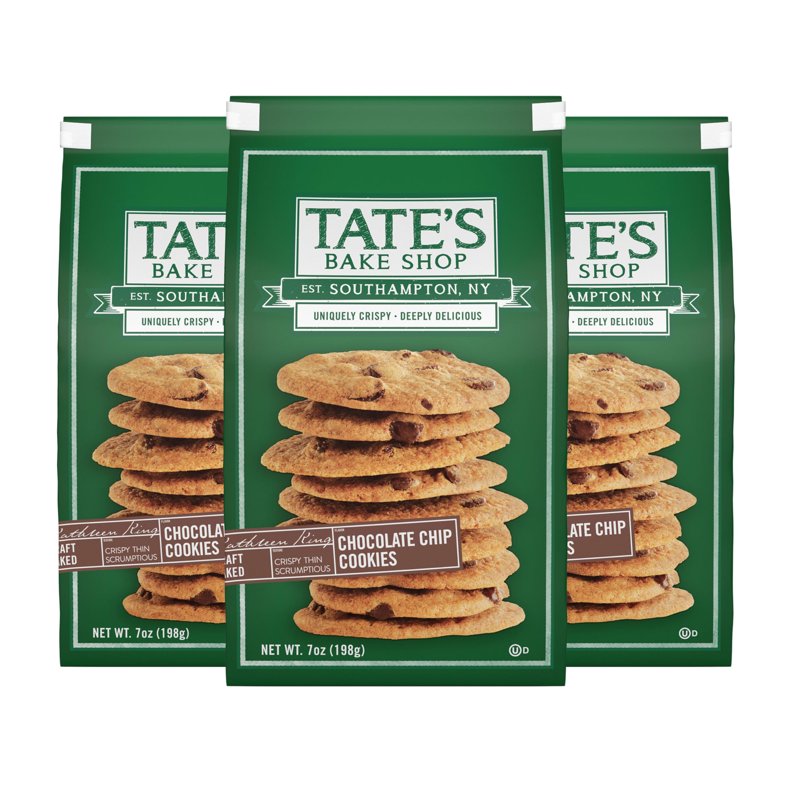 Tate's Bake Shop chocolate chip cookies 3-pack on a tray, perfect for parties.