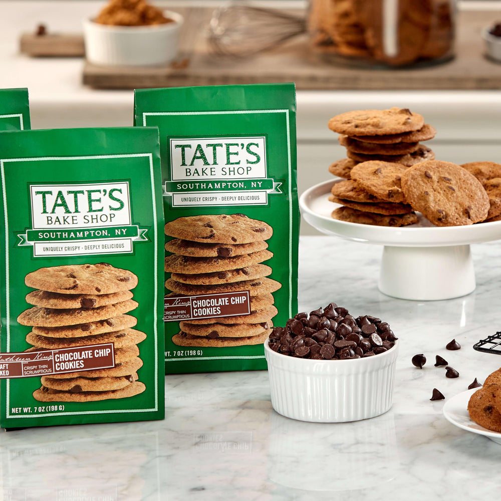 Tate's Bake Shop chocolate chip cookies crumble into desserts for tasty texture.