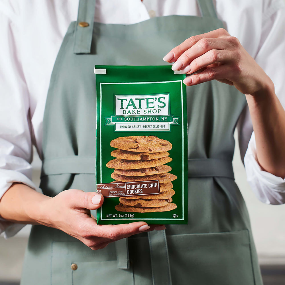 Tate's Bake Shop chocolate chip cookies golden crisp edges.