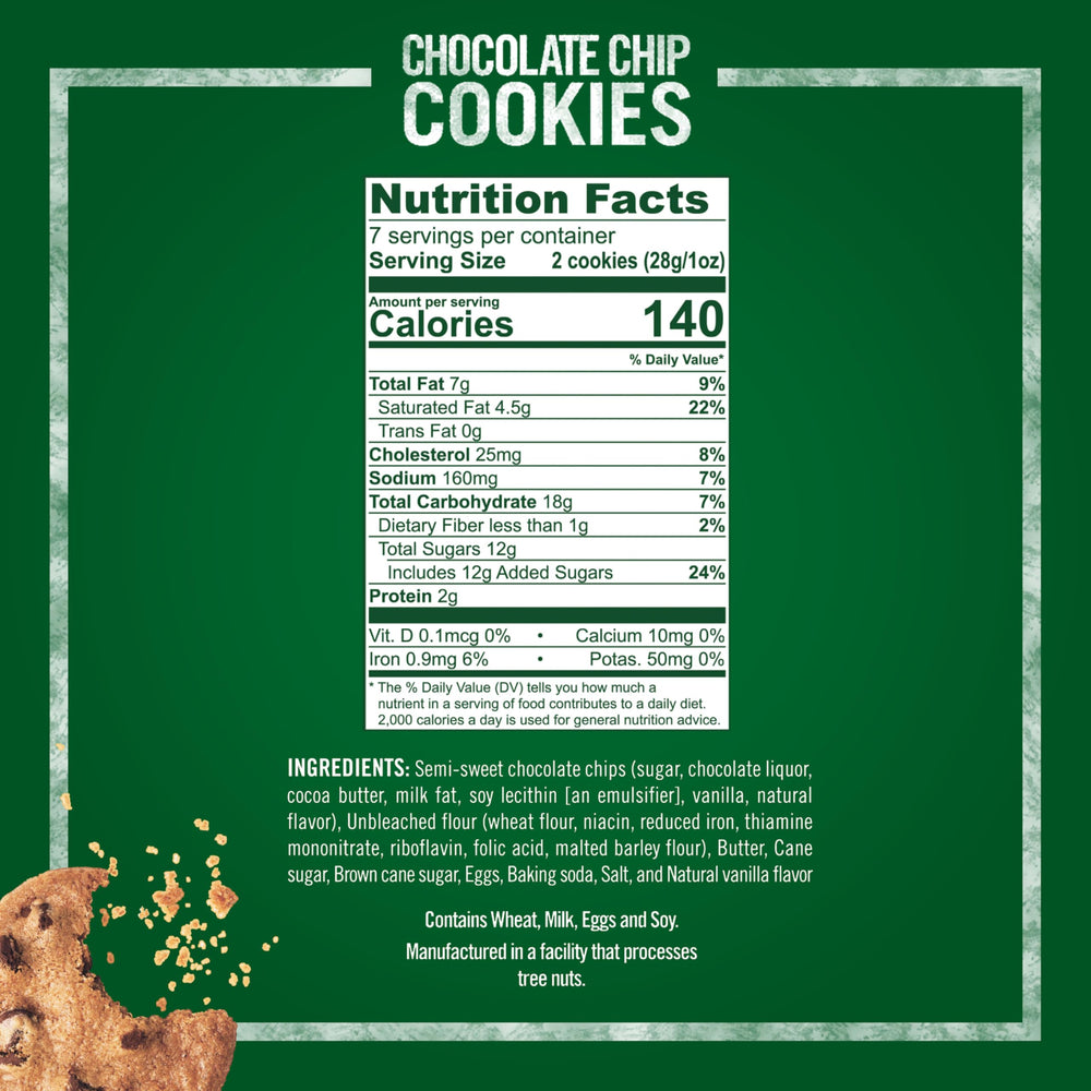 Tate's Bake Shop chocolate chip cookies thin crisp texture for quick snacks.