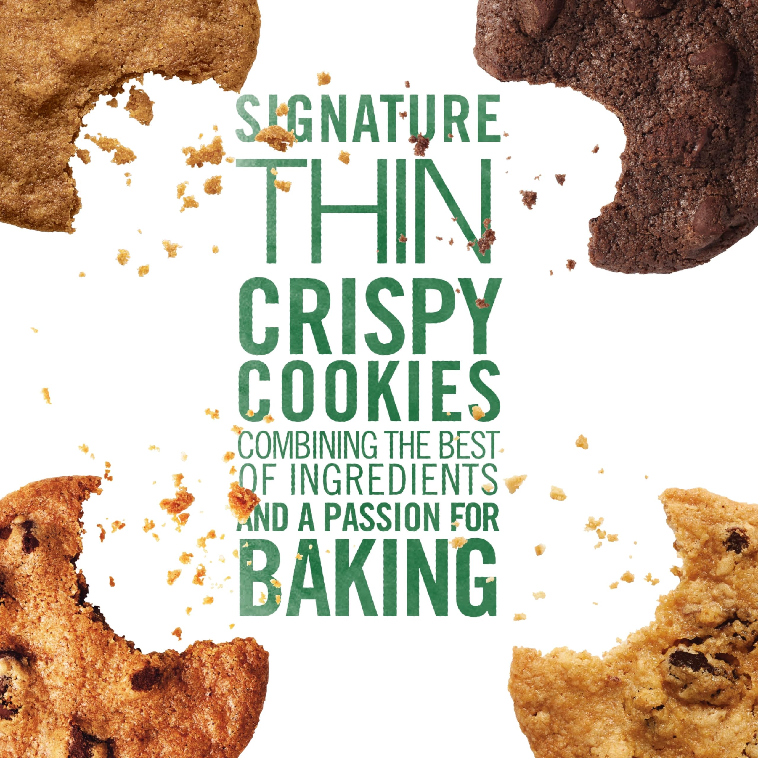 Tate's Bake Shop gluten free chocolate chip closeup emphasizes classic crunch