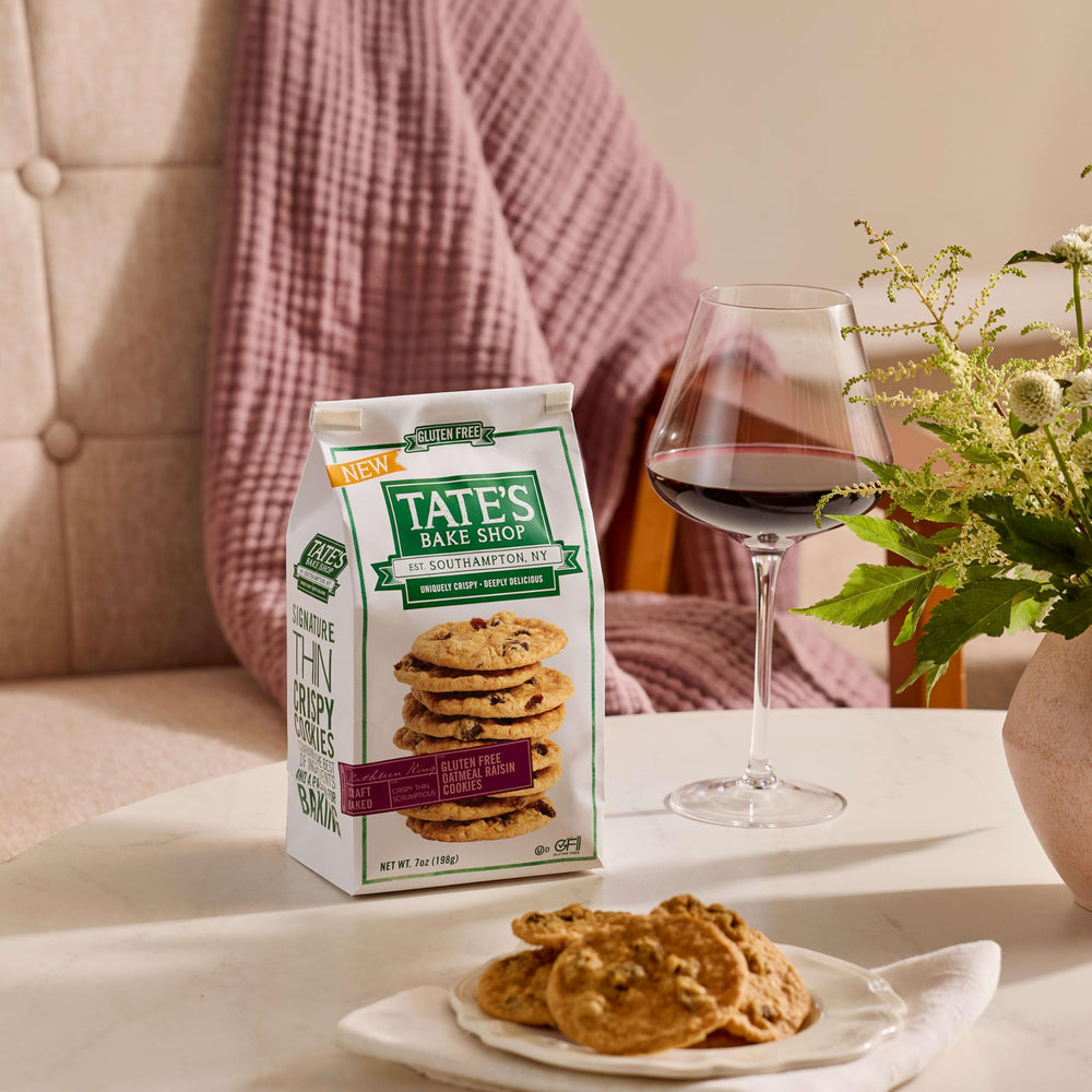 Tate's Bake Shop gluten free cookies pair with wine suggestion