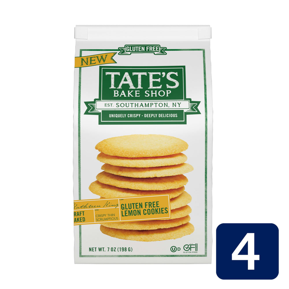 Tate's Bake Shop lemon cookies with lemon zest close-up highlight bright flavor.