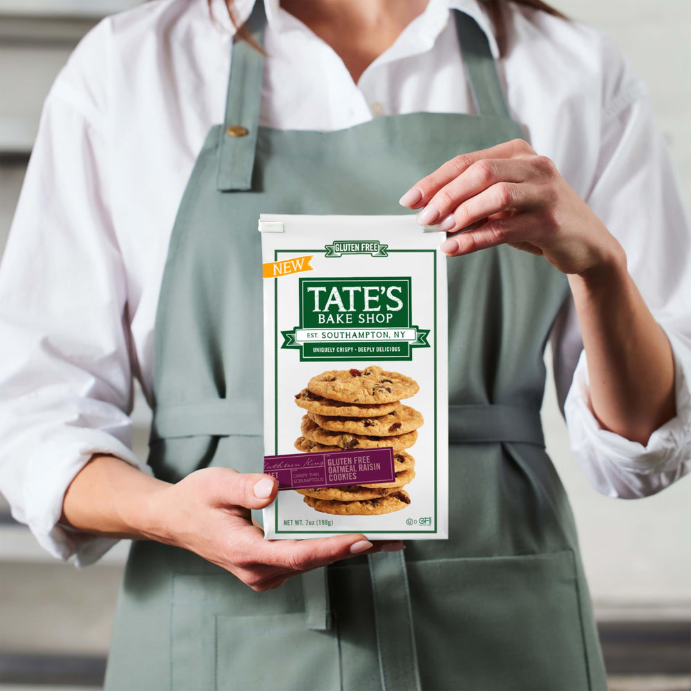 Tate's gluten free oatmeal raisin cookies in a lunchbox for a quick snack
