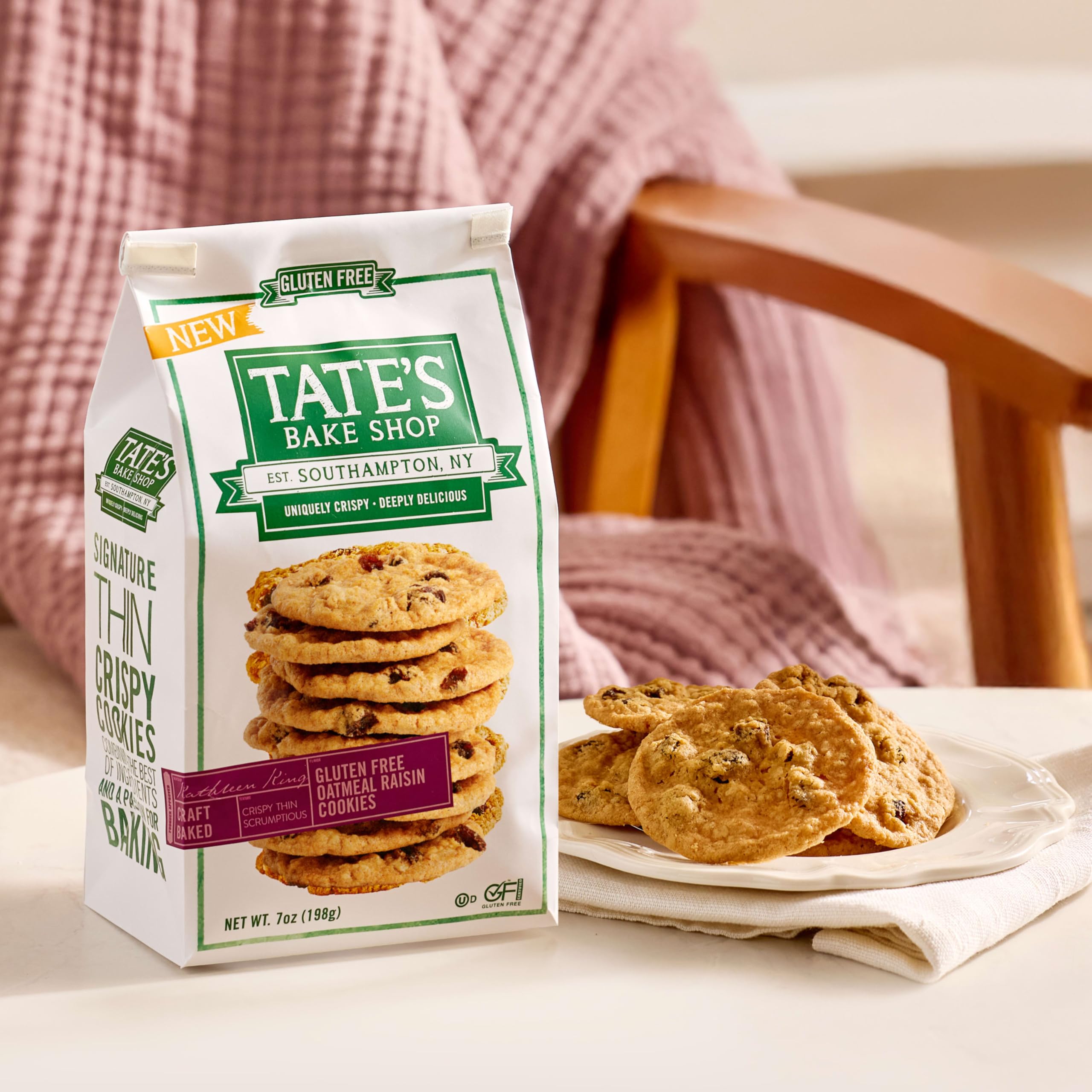 Road trip snack: Tate's gluten free oatmeal raisin cookies on the go