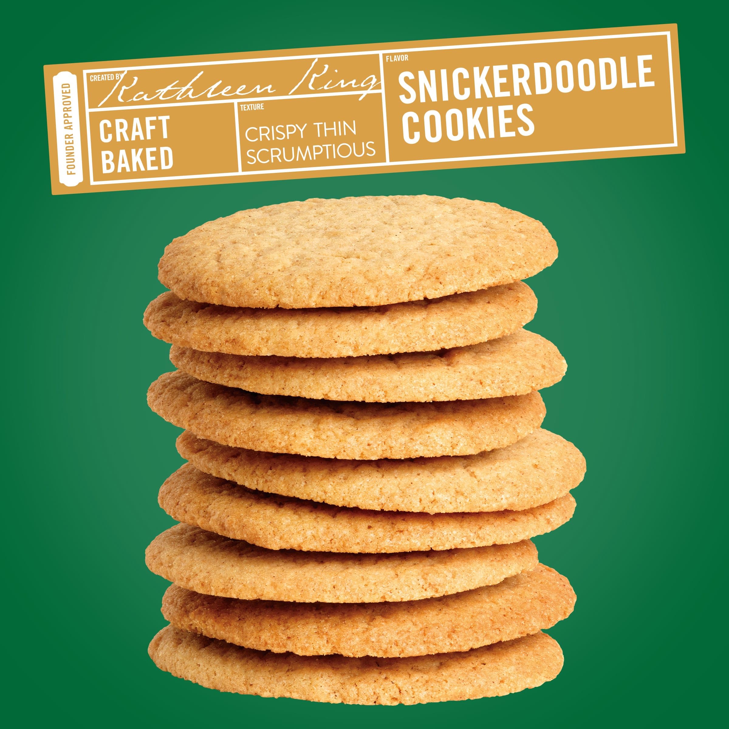 Tate's Bake Shop Snickerdoodle 7 oz bag beside a coffee cup, cozy breakfast vibe