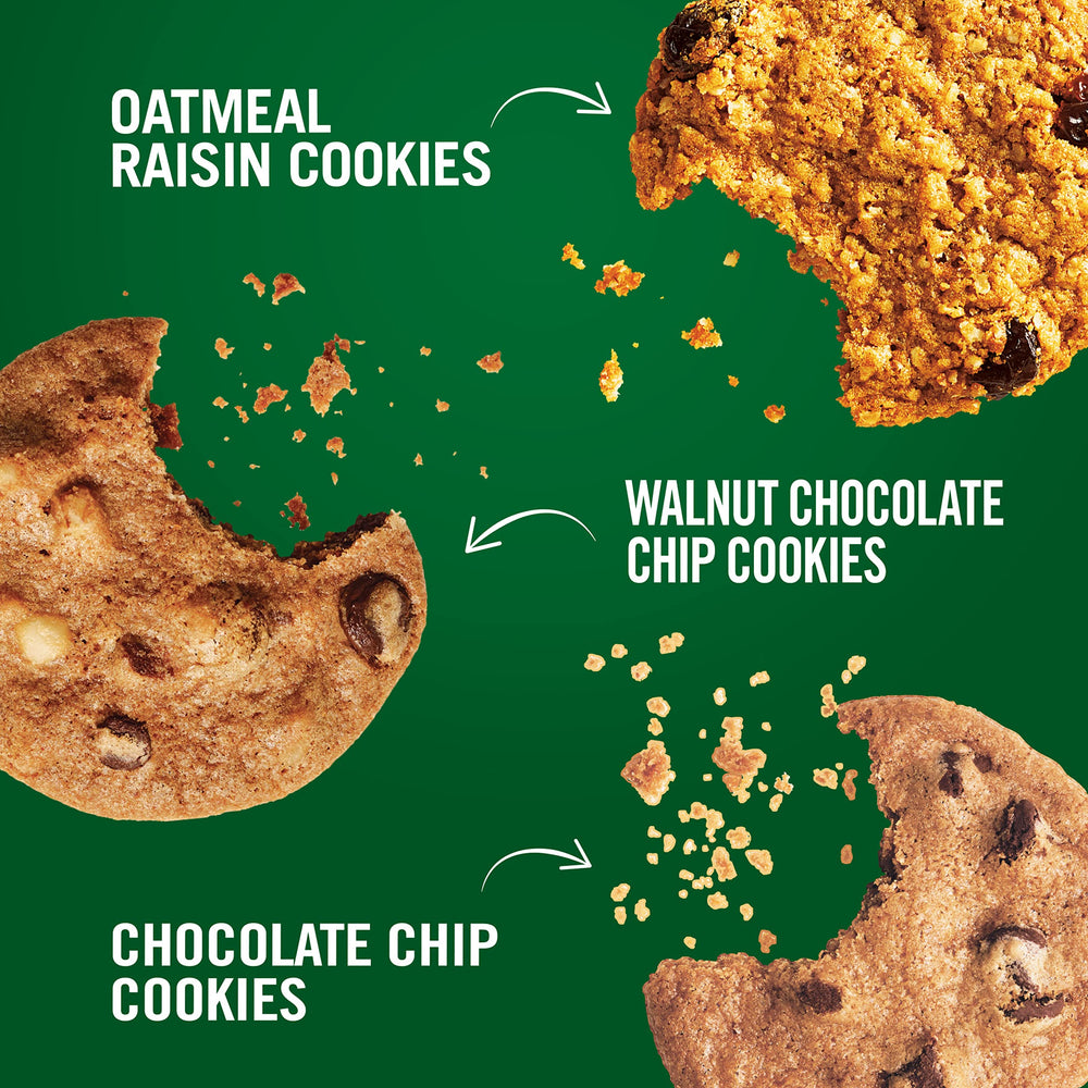 Tate's Bake Shop Variety Pack bags, reclosable packaging keeps cookies fresh between servings