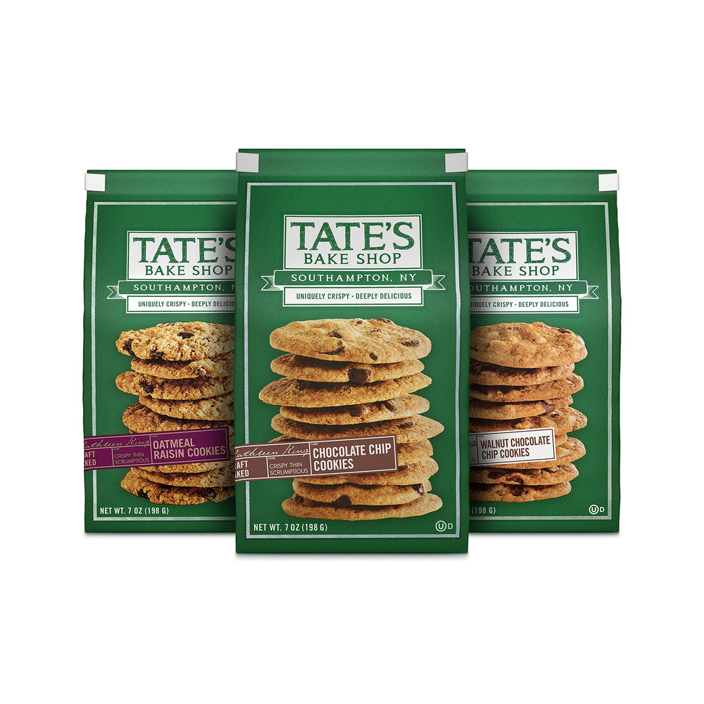 Tate's Bake Shop Variety Pack front pack shot, crisp cookies ready for snacking and gifting
