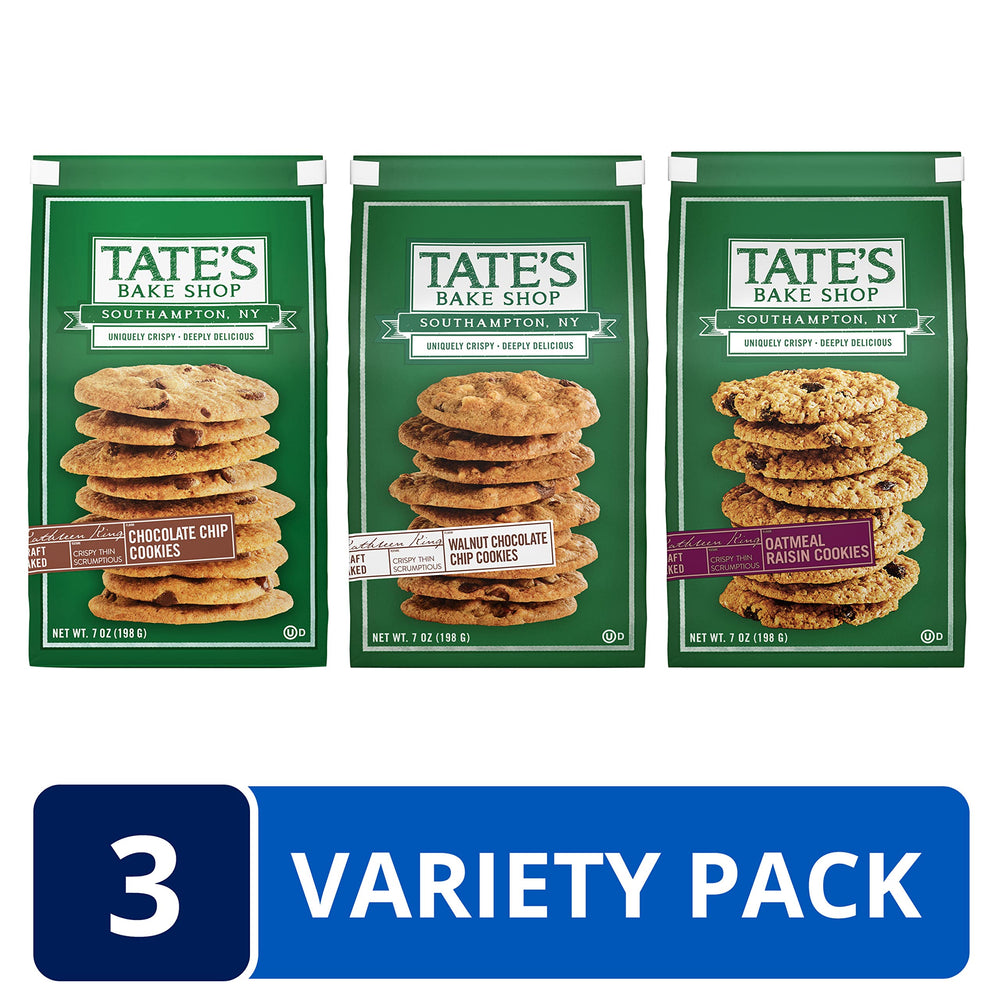 Tate's Bake Shop Variety Pack plates setup, ideal for entertaining guests with cookies