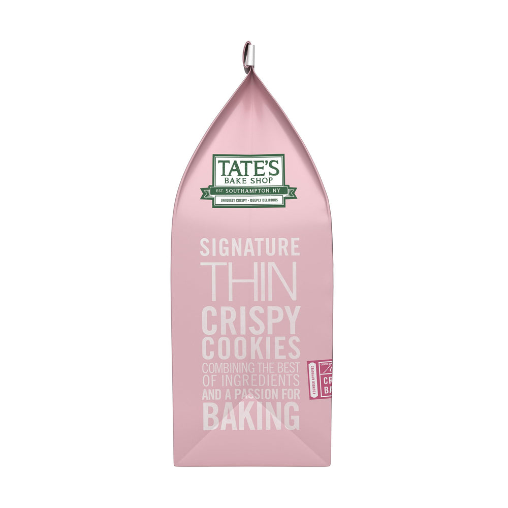 Tate's White Chocolate Raspberry Cookies appear in a gift-ready box.