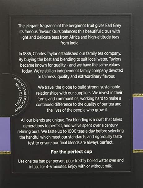 Taylors of Harrogate Earl Grey can be enjoyed hot or iced