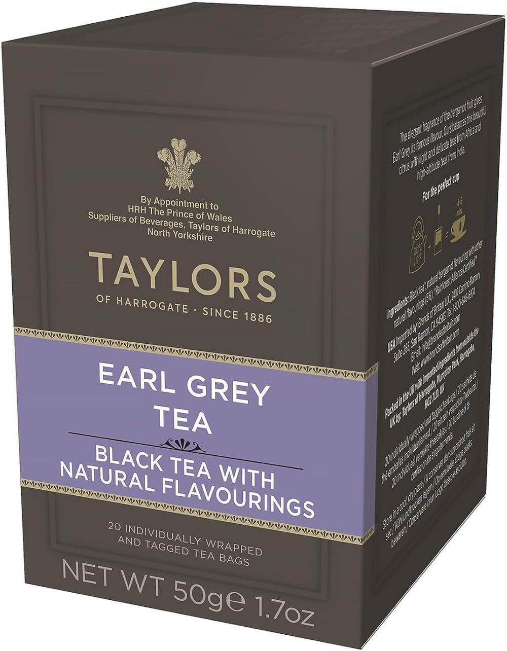Taylors of Harrogate Earl Grey tea bags offer a fragrant morning brew