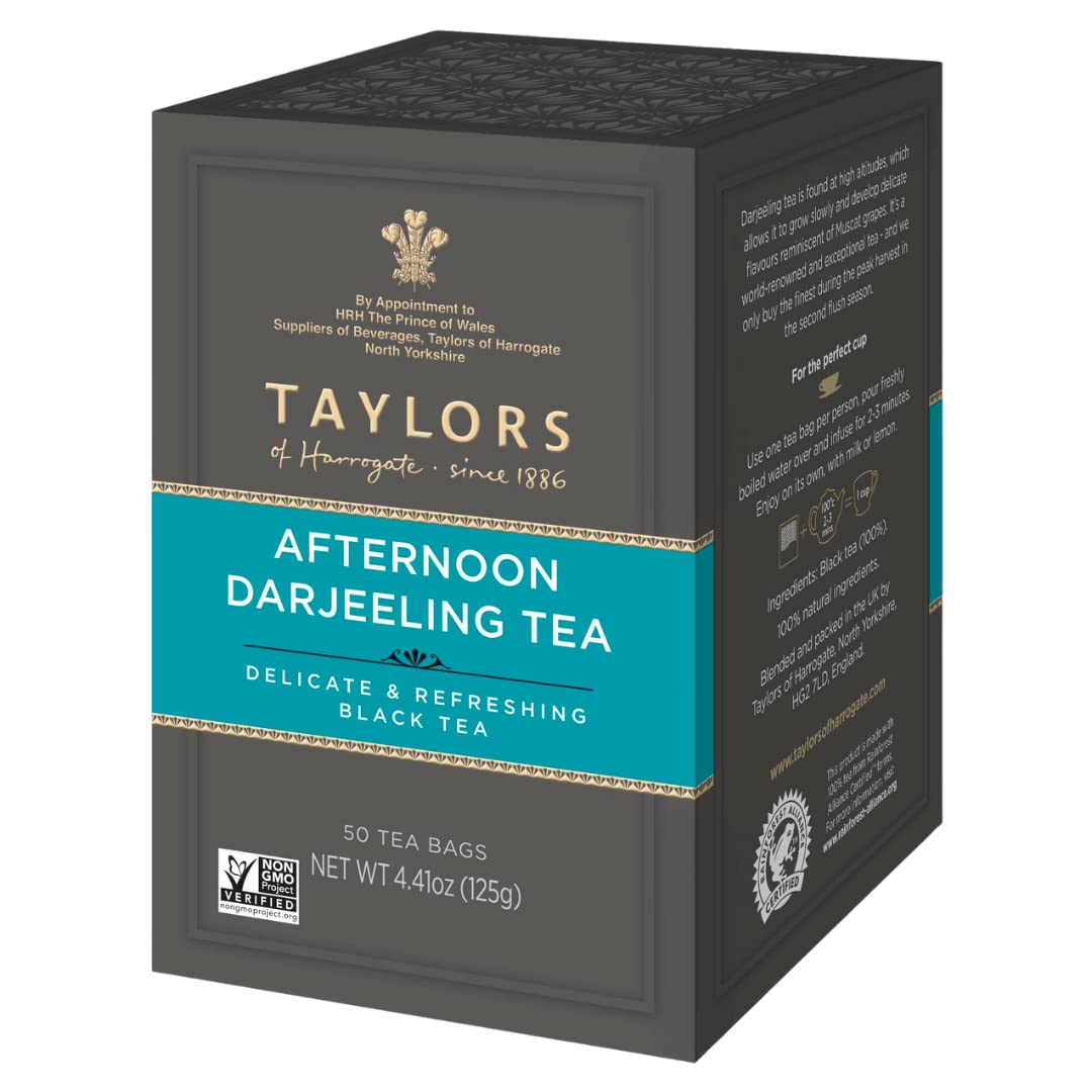 Taylors of Harrogate Afternoon Darjeeling tea bags pack for premium afternoon tea.