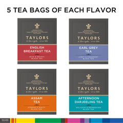 Taylors of Harrogate Afternoon Darjeeling tea bags for smooth, fragrant steeping.