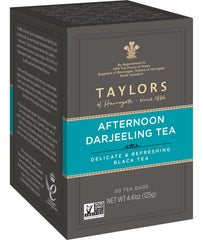 Taylors of Harrogate Afternoon Darjeeling cup close-up highlights muscatel aroma.