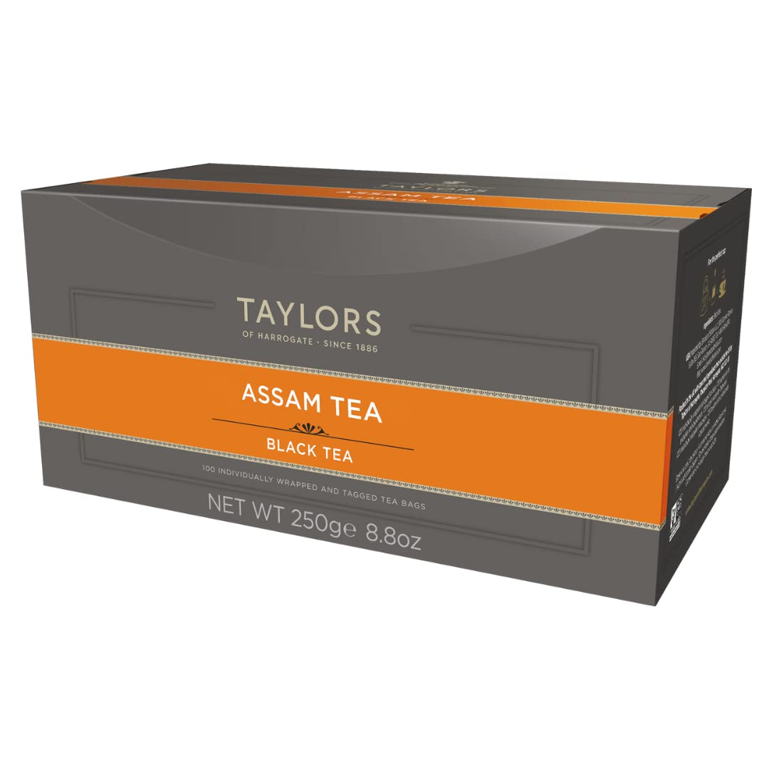 Taylors of Harrogate Assam tea bags deliver a bold, malty cup.