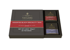 Taylors of Harrogate assorted teas gift box featuring four flavors for gifting or office tastings.