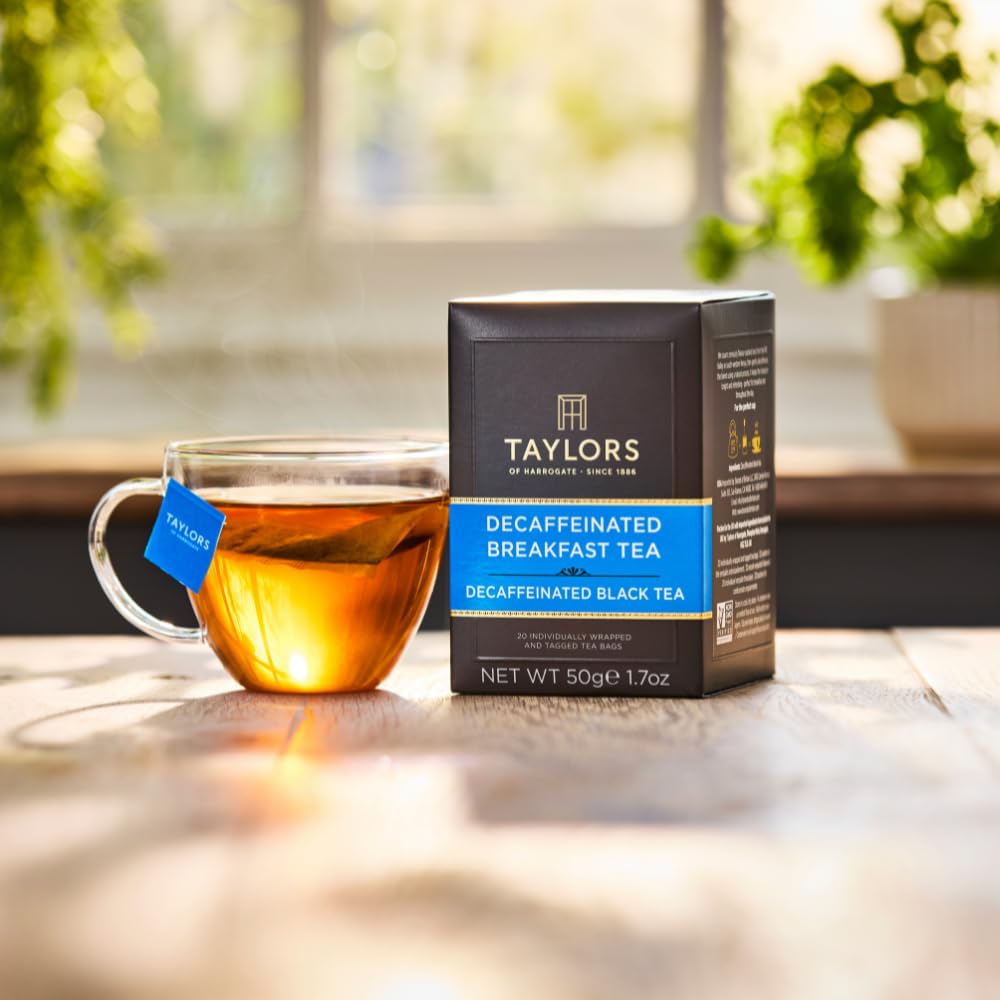 CO2 decaffeination highlights flavor for Taylors of Harrogate Decaffeinated Breakfast Tea.