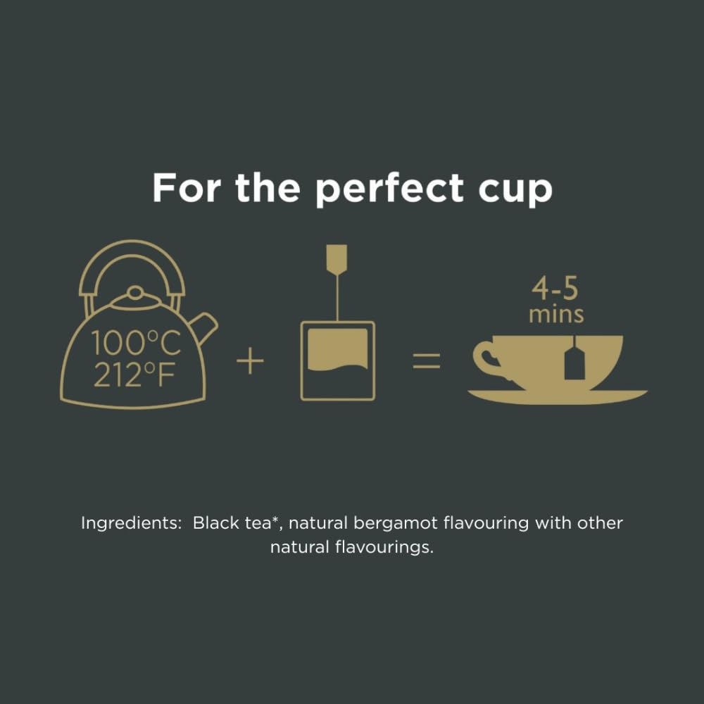 Taylors Earl Grey packaging highlights premium credentials for eco-conscious tea lovers.