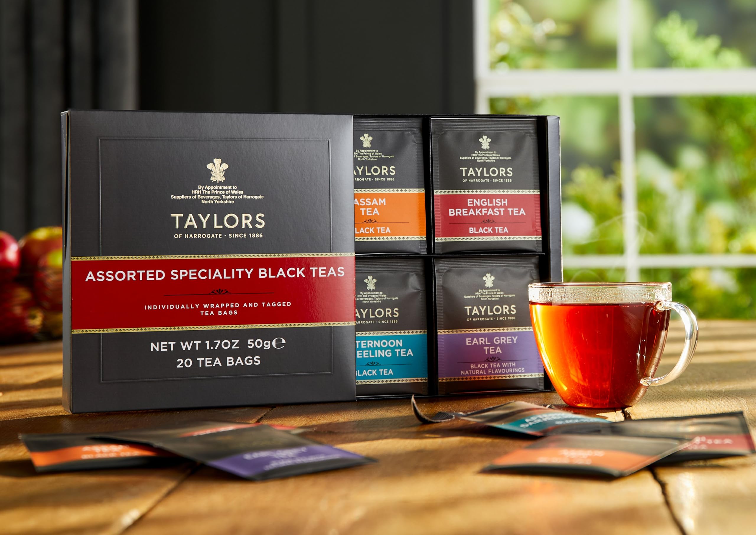 Taylors of Harrogate Earl Grey tea bags with bergamot notes for afternoon refreshment.