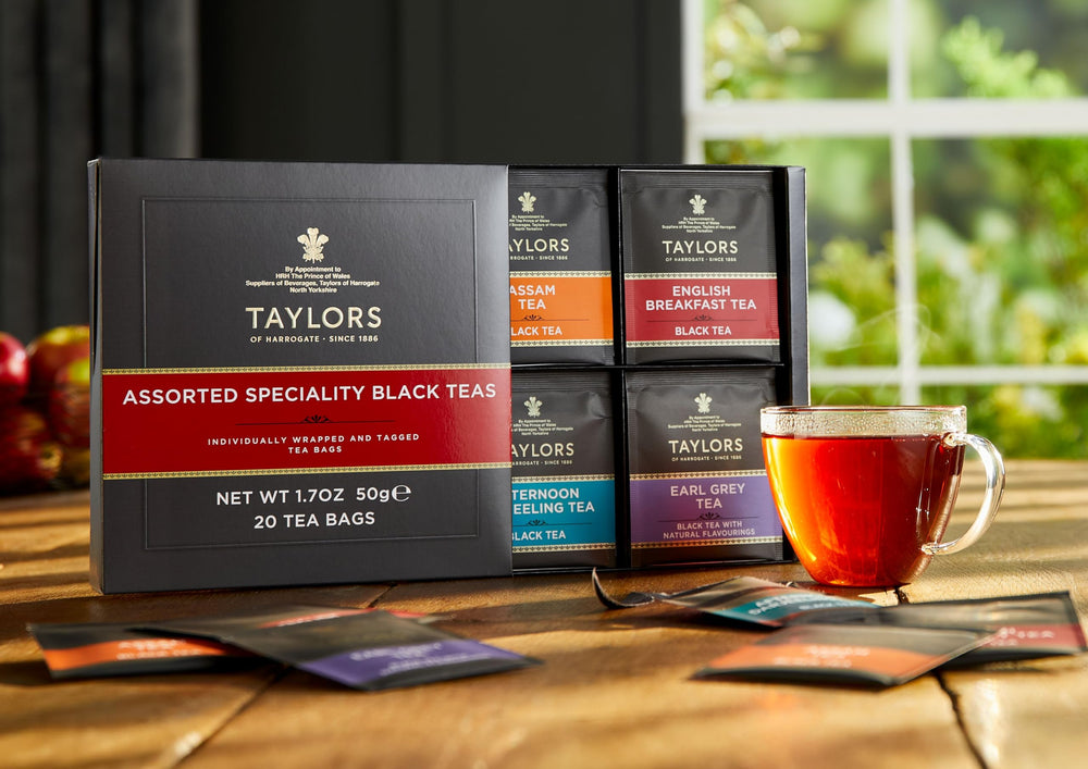 Taylors of Harrogate Earl Grey tea bags with bergamot notes for afternoon refreshment.