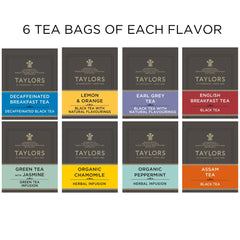 Taylors Earl Grey tea bags with bergamot aroma for elegant sips.