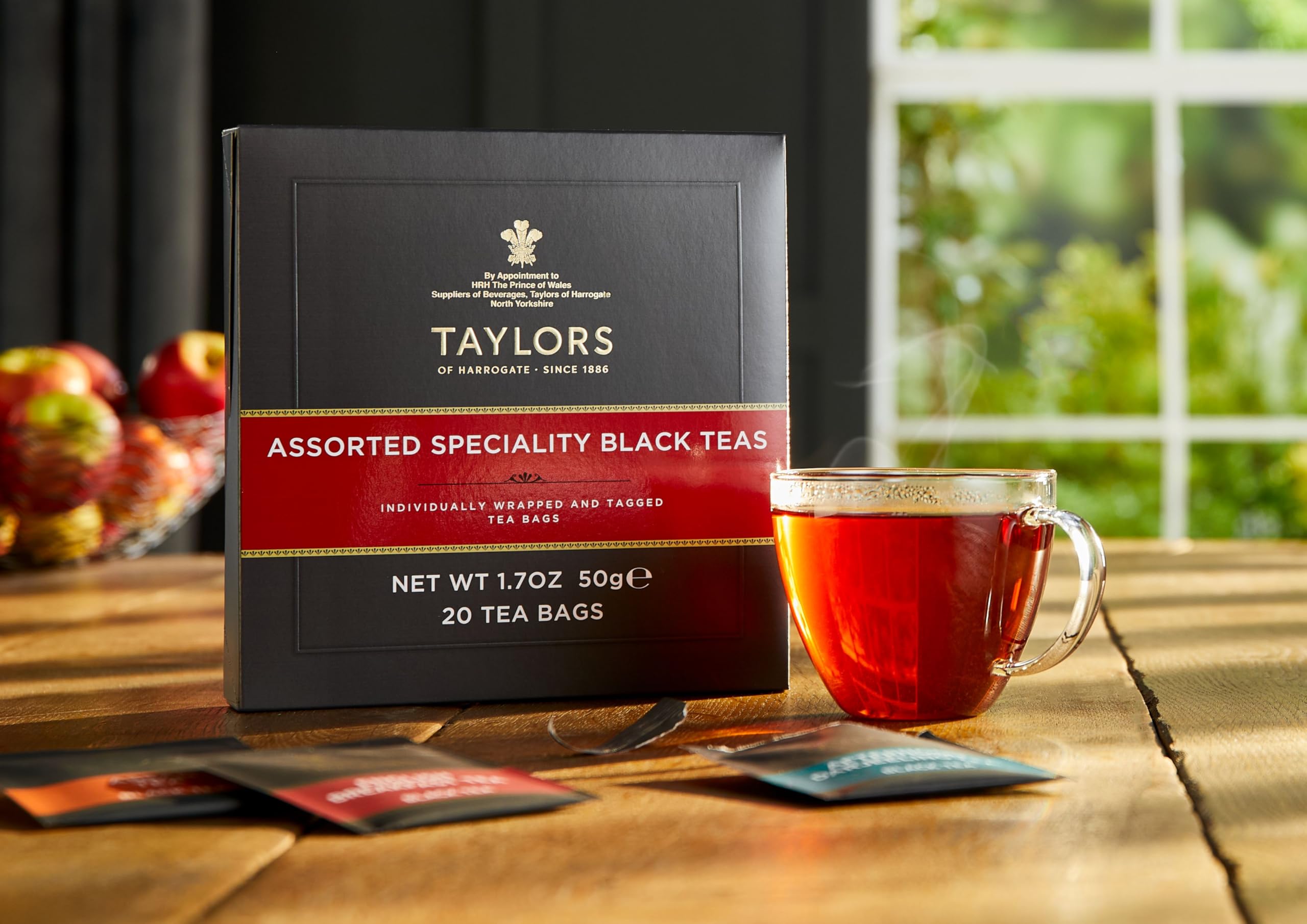 Taylors of Harrogate English Breakfast tea bags for a classic morning ritual.