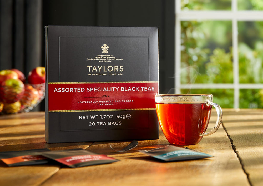 Taylors of Harrogate English Breakfast tea bags for a classic morning ritual.