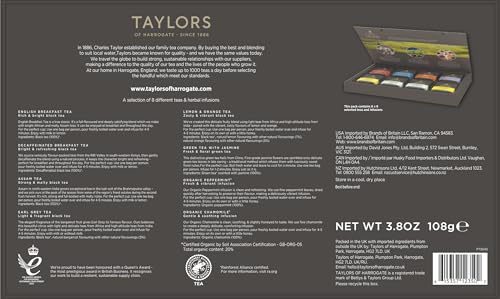 Taylors English Breakfast tea bags for a robust morning boost.