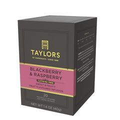 Taylors of Harrogate herbal tea cup steeping for a fragrant moment.