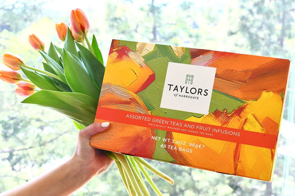 Taylors of Harrogate Lychee & Lime infusion with bright fruit hints.